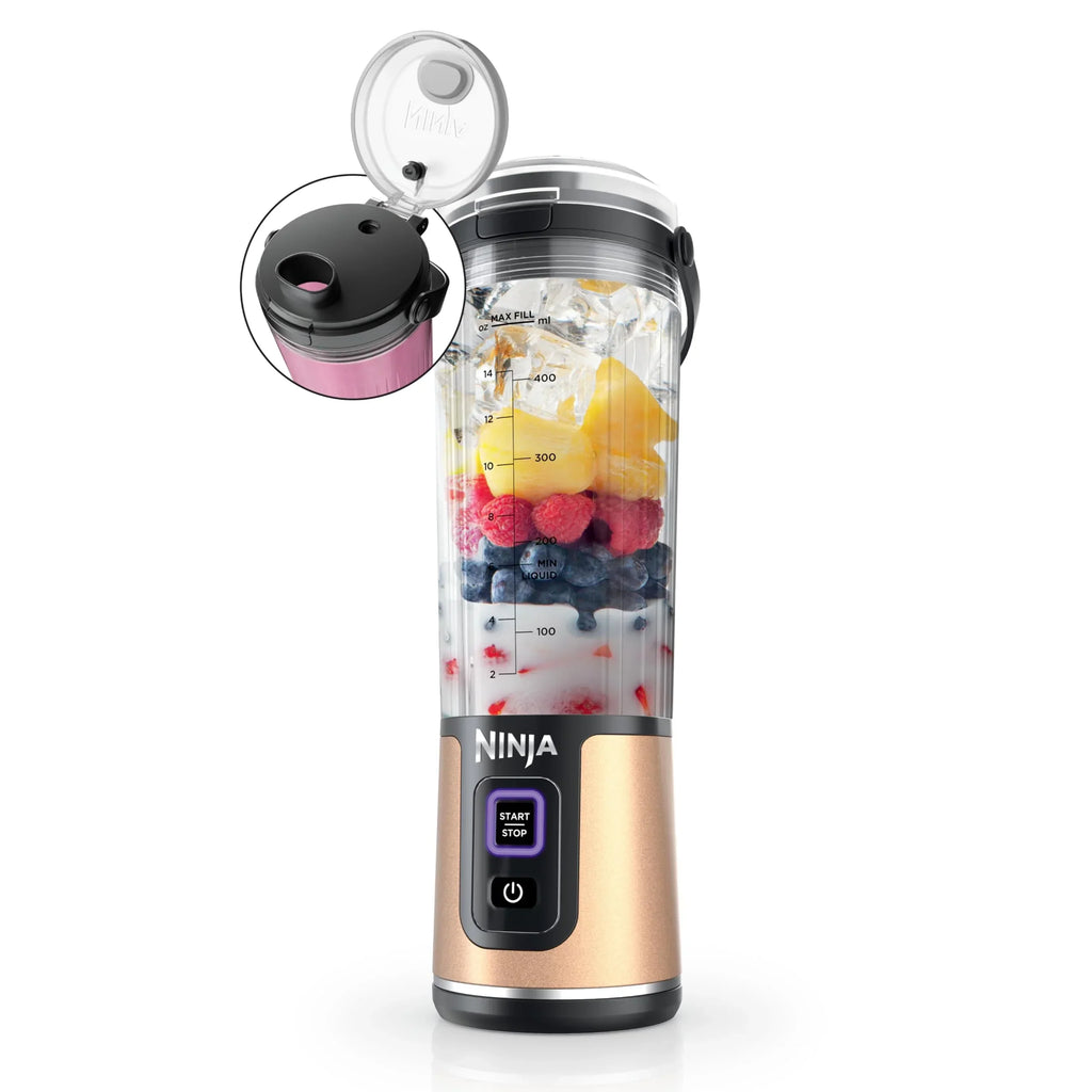 2026 NewNinja Blast Portable Blender, Cordless, 18oz. Vessel, Personal Blender for Shakes & Smoothies, BPA Free, Leakproof Lid & Sip Spout, USB-C Rechargeable, Dishwasher Safe Parts, Metallic Purple,