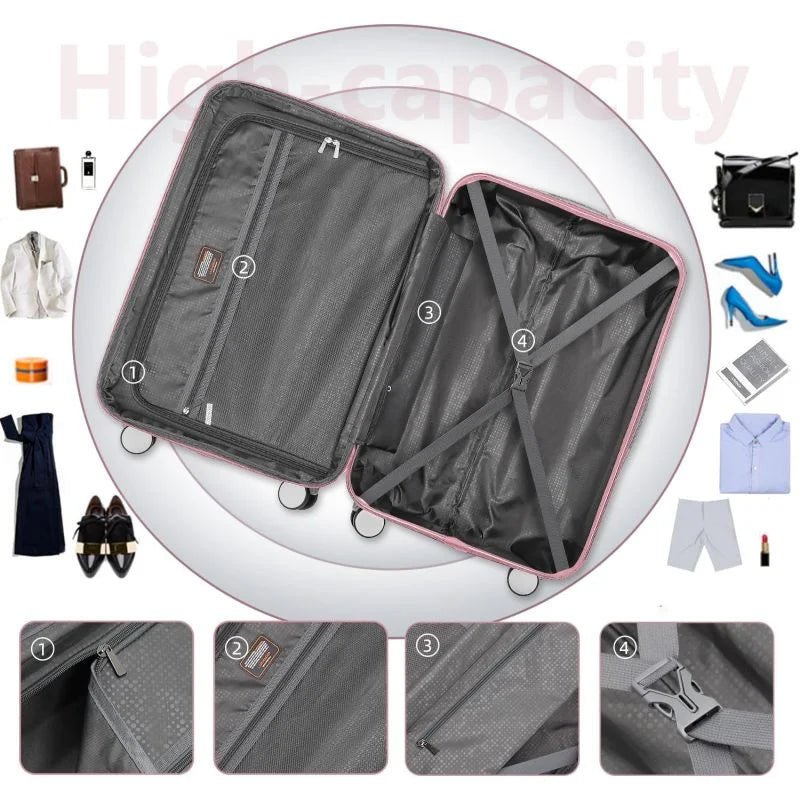2026 NewLuggage Sets 6 Piece with Duffel Bags, Hardside Expandable Suitcases with Spinner Wheels TSA Lock, Cream