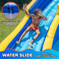 2026 NewSportspower�?Big Wave II Inflatable Water Slide with Climbing Wall & Splash Pool, Ages 3-8, Heavy Duty, ASTM Certified, Lifetime Warranty on Included Blower