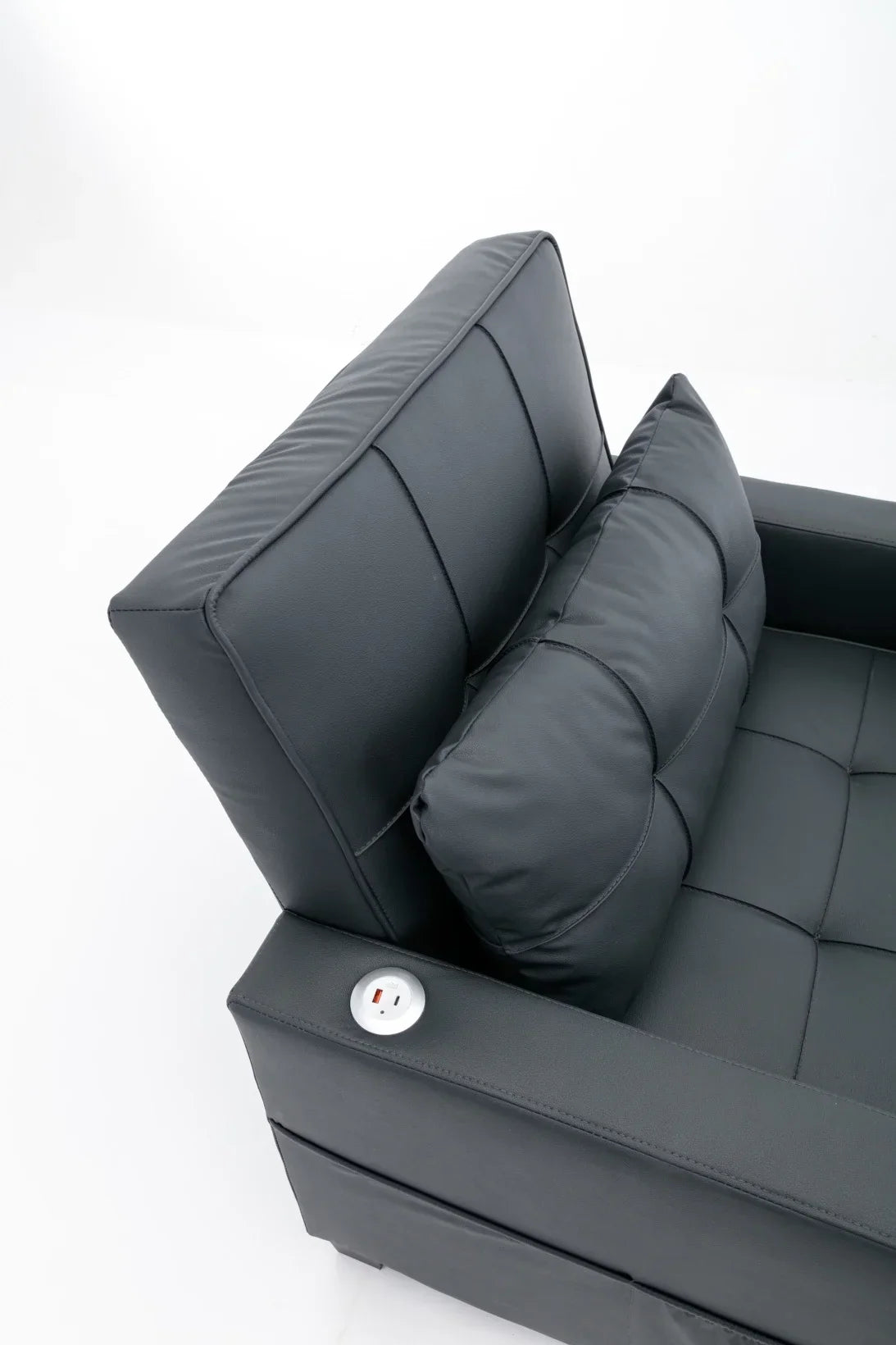 2026 NewConvertible Futon Sofa Bed, 3-in-1 Multi-Functional Sleeper Chair Bed with USB Ports, Adjustable Backrest Recliner,for Living Room Bedroom Small Space, Tech Cloth, Dark Grey