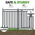 2026 NewPetorldog Decorative Garden Fence, 72ft x 40in, 28 Panels + 4 Gates, No Dig Metal Dog Fence for Yard | Black-Silver
