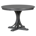 2026 New5 Piece Retro Round Dining Table Set with 4 Upholstered Chairs, Wood Dining Table with Curved Trestle Style Legs