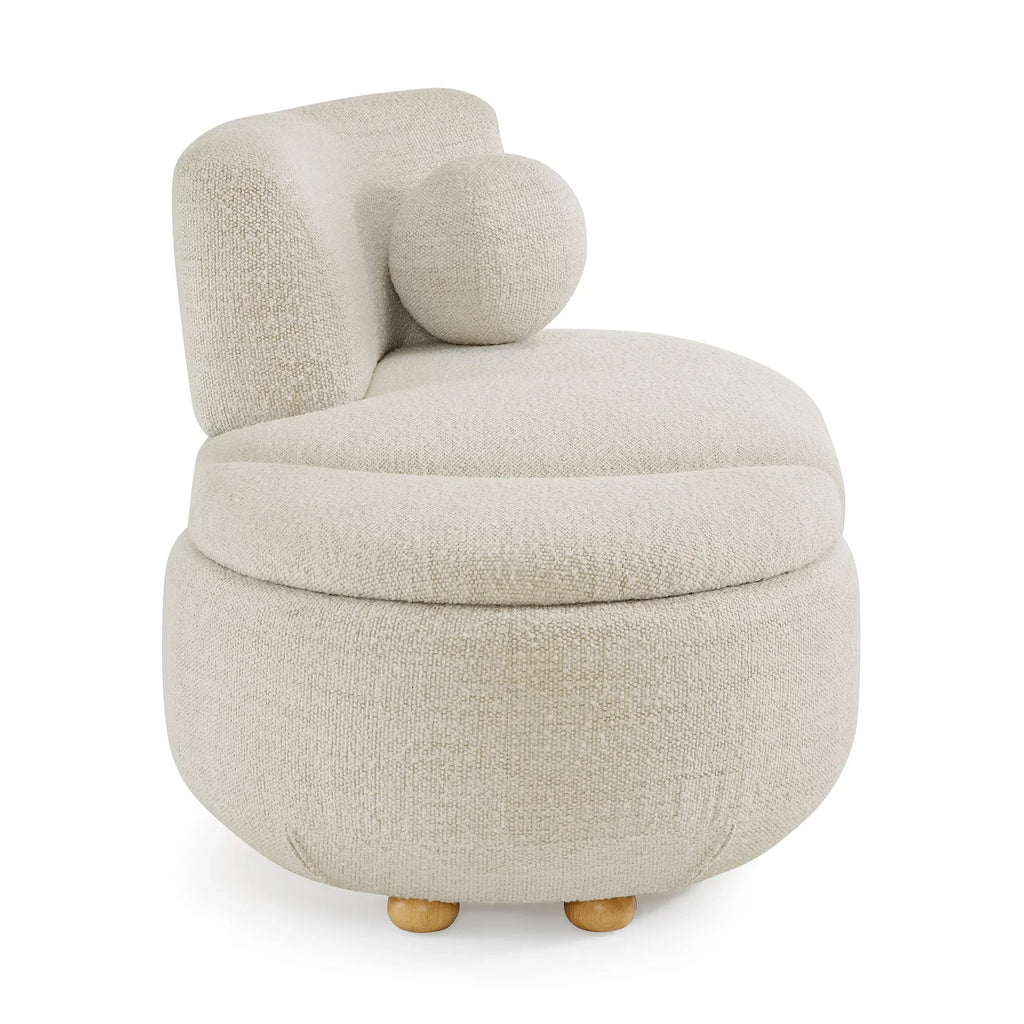 2026 NewBetter Homes & Gardens Juliet Modern Boucle Chaise & Storage Ottoman, Pearl