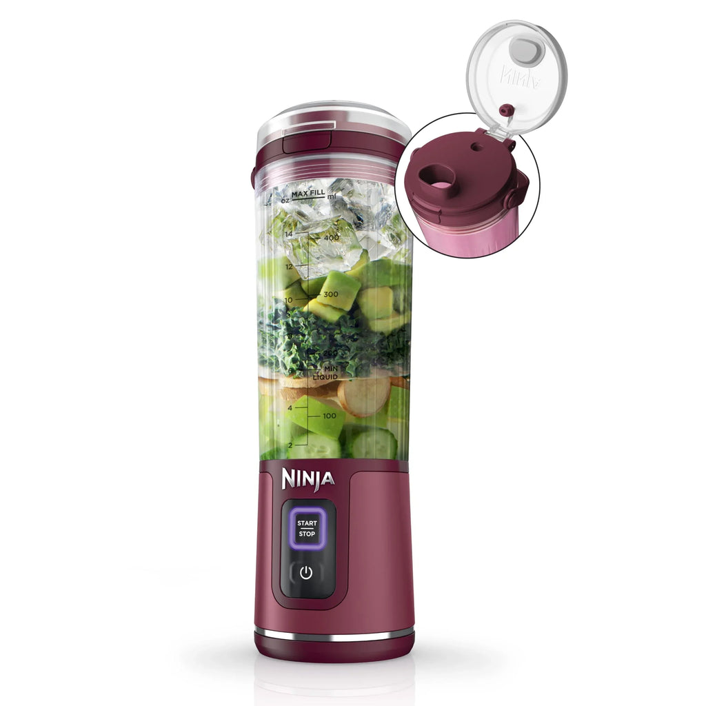 2026 NewNinja Blast Portable Blender, Cordless, 18oz. Vessel, Personal Blender for Shakes & Smoothies, BPA Free, Leakproof Lid & Sip Spout, USB-C Rechargeable, Dishwasher Safe Parts, Metallic Purple,