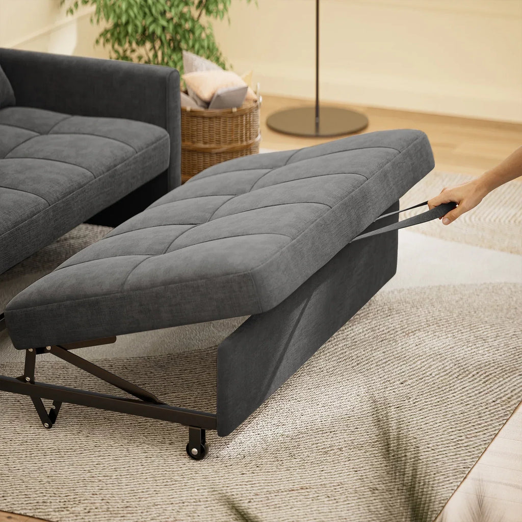 2026 NewSofa Bed, Lofka 3-in-1 Convertible Sleeper Sofa with Storage, Adjustable Backrest & Pull Out Function - Sleeper Chair for Small Space, Apartment, Dark Grey