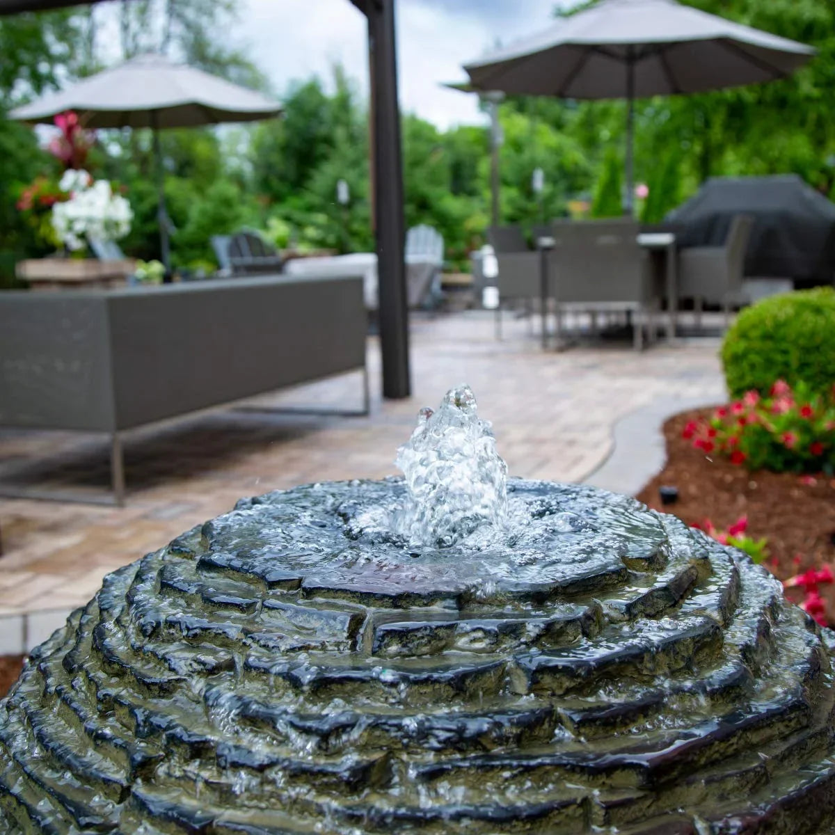2026 NewAquascape 78288 Fiber-resin Stacked Slate Sphere Fountain, Multicolor