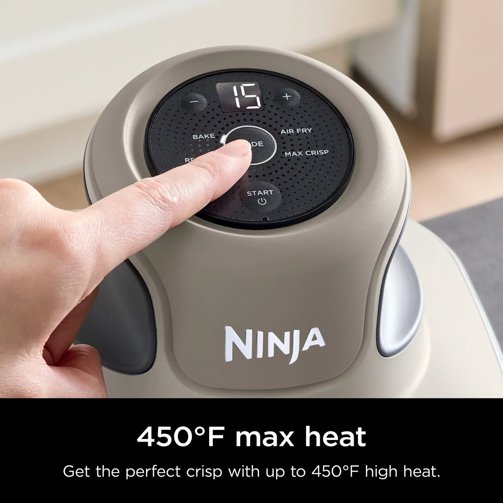 2026 NewNinja Crispi 4-in-1 Portable Glass Air Fryer Cooking System, 4-Qt & 6-Cup Containers, Cyberspace
