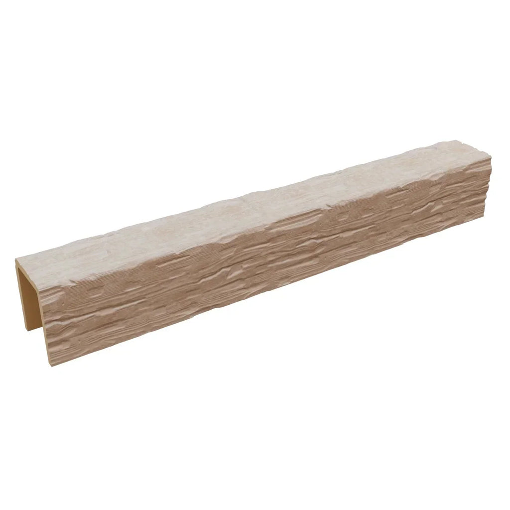 2026 NewEkena Millwork 3 1/2"W x 3 1/2"H x 120"L 3-Sided (U-Beam) Salvaged Timber HeritageTimber Faux Wood Ceiling Beam, Kona Brown