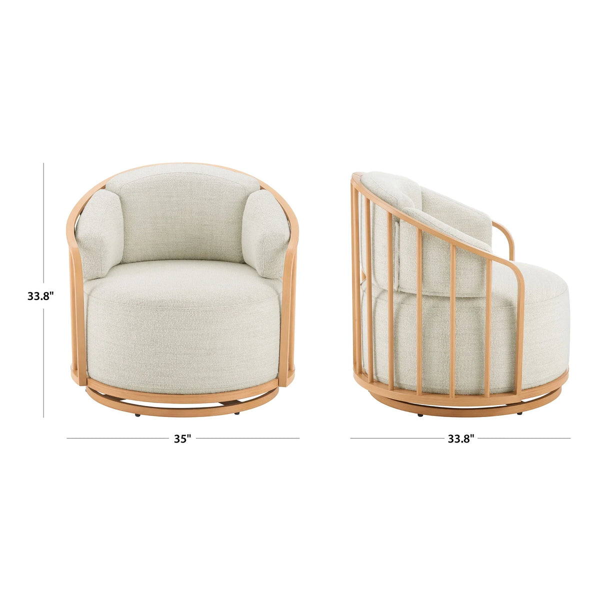 2026 NewBetter Homes & Gardens Lillian Swivel Birdcage Accent Chair, Cream Linen
