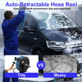 2026 NewAuto-Retractable Pressure Washer Hose Reel, 50FT x 3/8" Heavy Duty Steel Power Washer Hose Reel Dual Arm, 4000 PSI