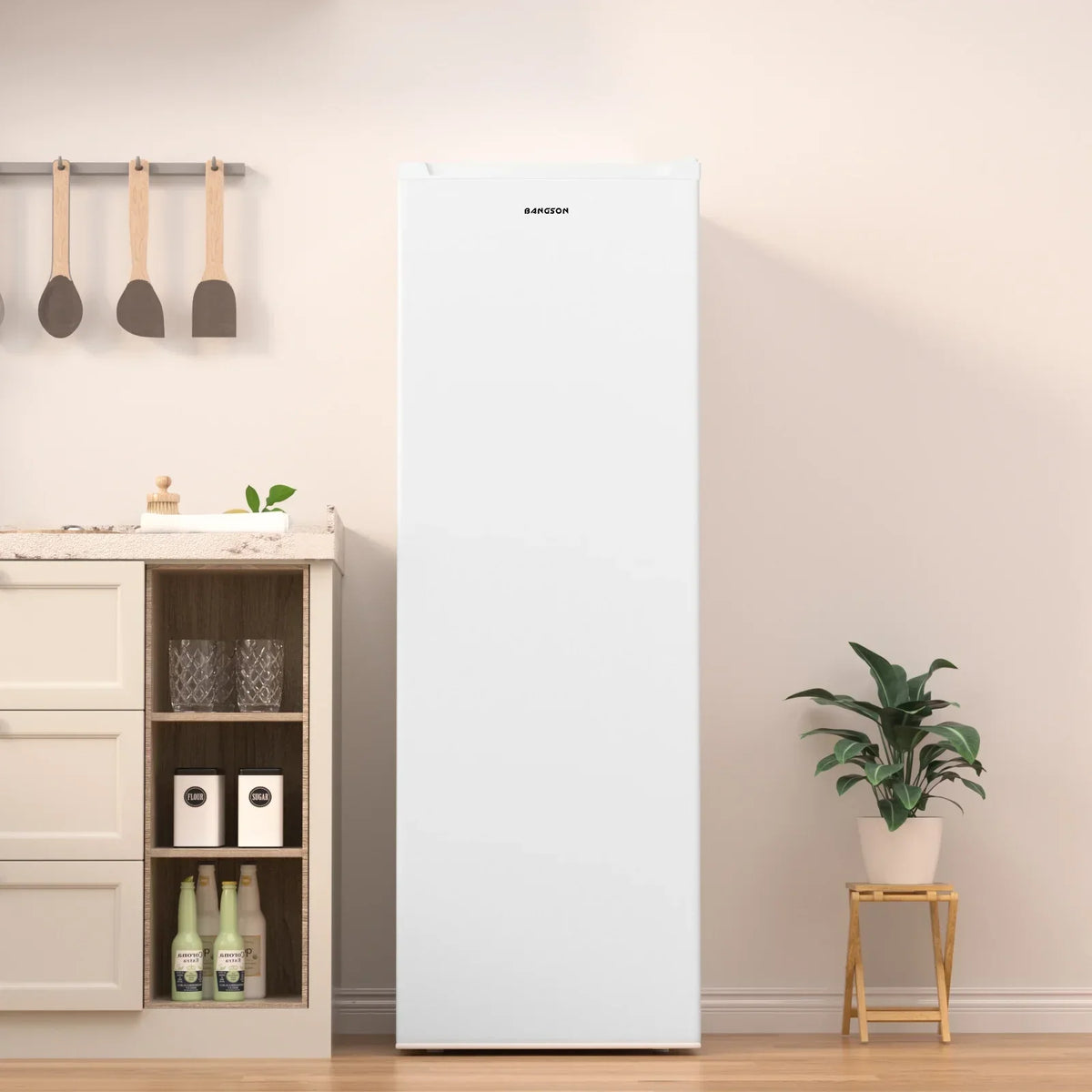 2026 NewBANGSON Upright Freezer, 7.0 Cu.ft Freestanding Freezer, Convertible Upright Freezer/Refrigerator, Single Door for Kitchen, Office, Apartment, Silver
