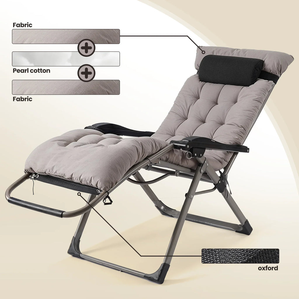 2026 NewNaipo Zero Gravity Chair, Outdoor Foldable Padded Lounge Chair Recliner with Side Table, 353lbs Lounge Chair Sleep Relaxing, Winner
