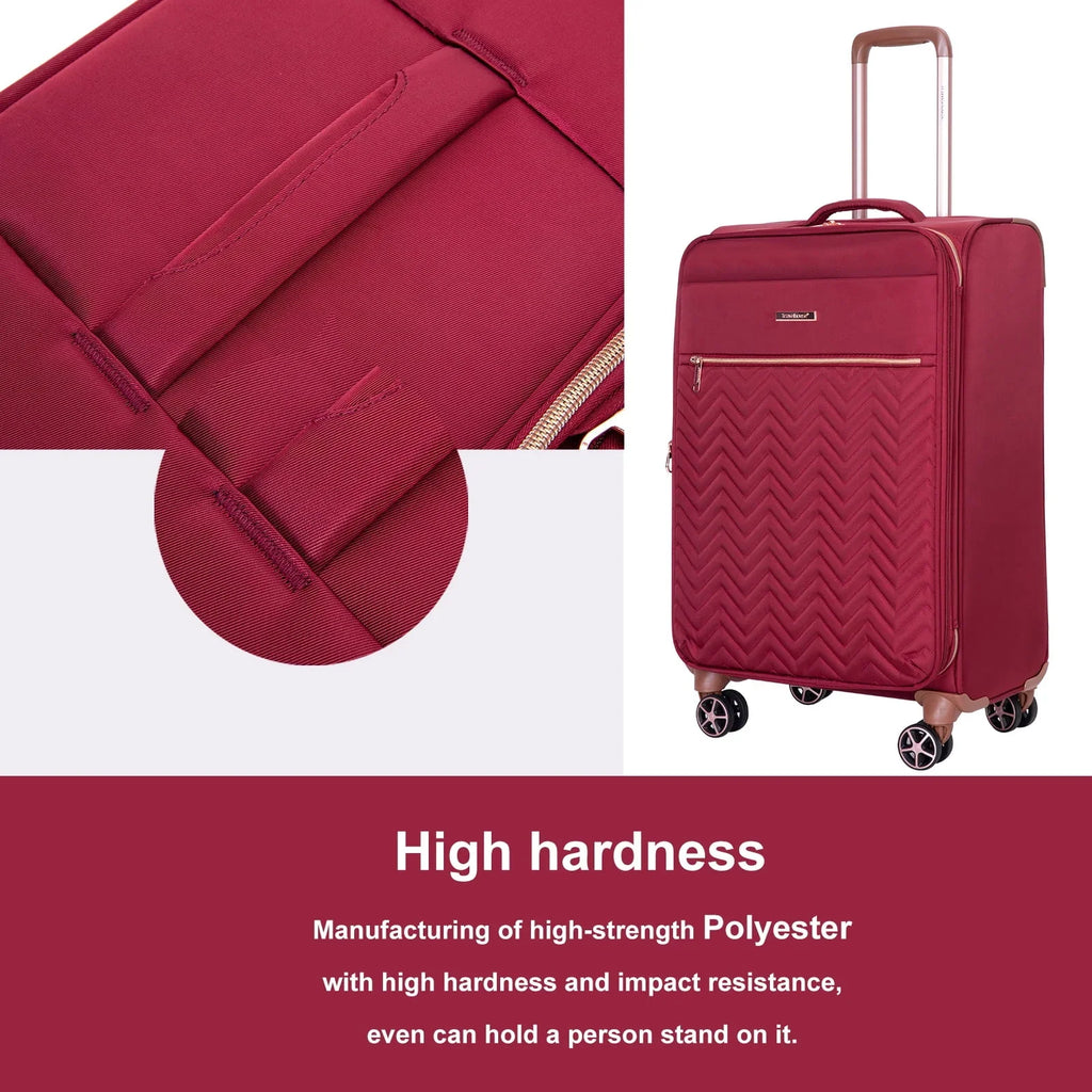 2026 NewTravelhouse 4 Piece Luggage Set Softside Expandable Lightweight Suitcase with Double Spinner Wheels.(Black)