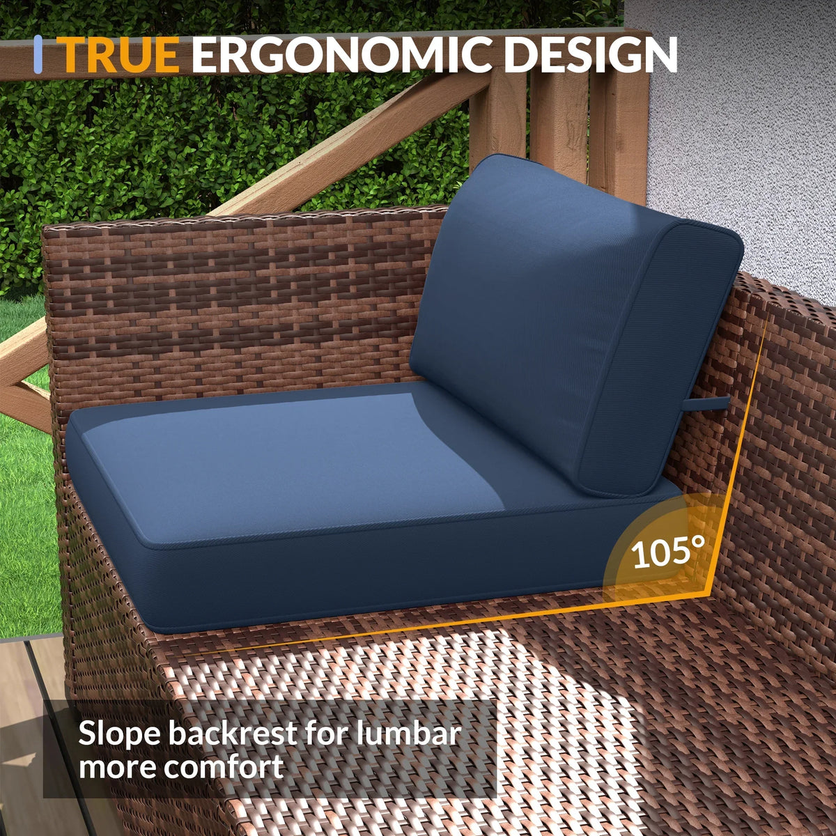 2026 NewELPOSUN 7 Pieces Patio Furniture Set, Outdoor Furniture Sectional Rattan Sofa for Backyard Garden Dark Grey