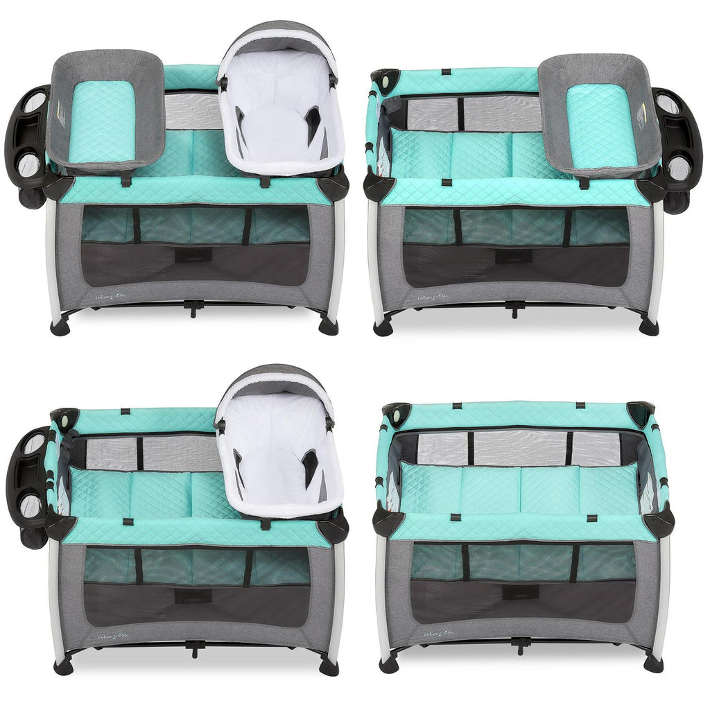 2026 NewDream On Me Princeton Deluxe Nap N Pack 3-in-1 Convertible Playard. Changer and Bassinet in Mint
