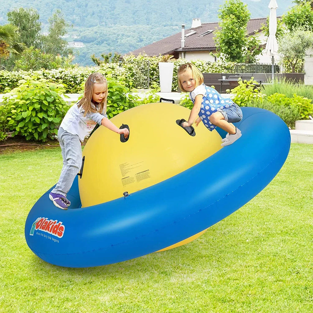 2026 NewOLAKIDS 8FT Inflatable Dome Rocker Bouncer, Outdoor Kids Giant Roll and Play Seesaw Rocker with 6 Secure Handles, Max Weight 250 LBS, Toddlers Climbing Toy Backyard Play Center Equipment