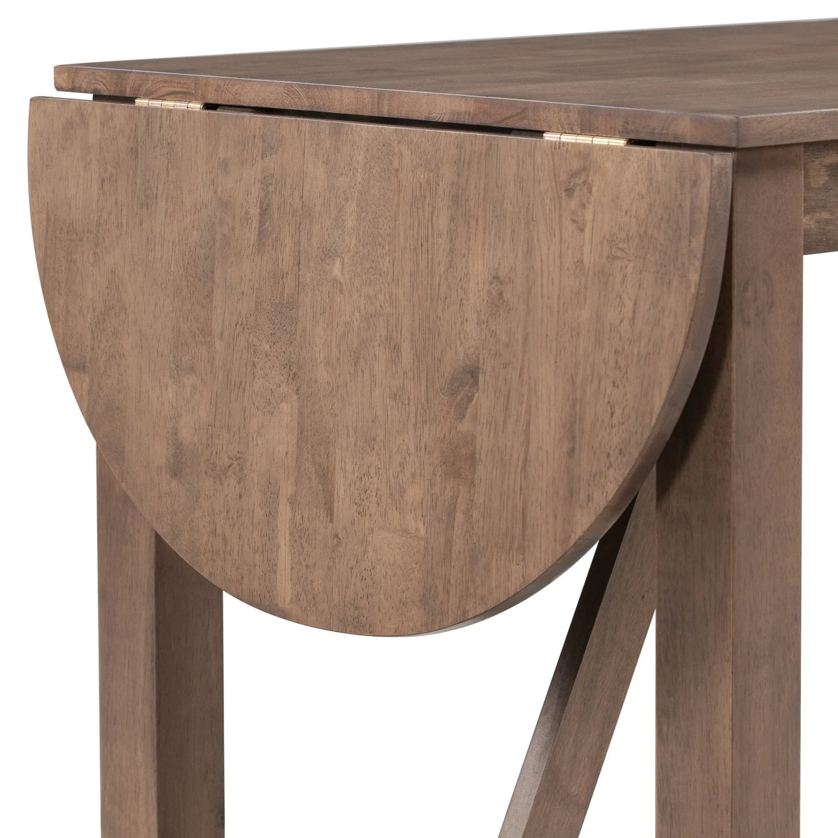 2026 NewHarper & Bright Designs 3 Piece Wood Folding Dining Table Set Drop Leaf Table with 2 Padded Counter Height Dining Chairs for Small Place, Brown