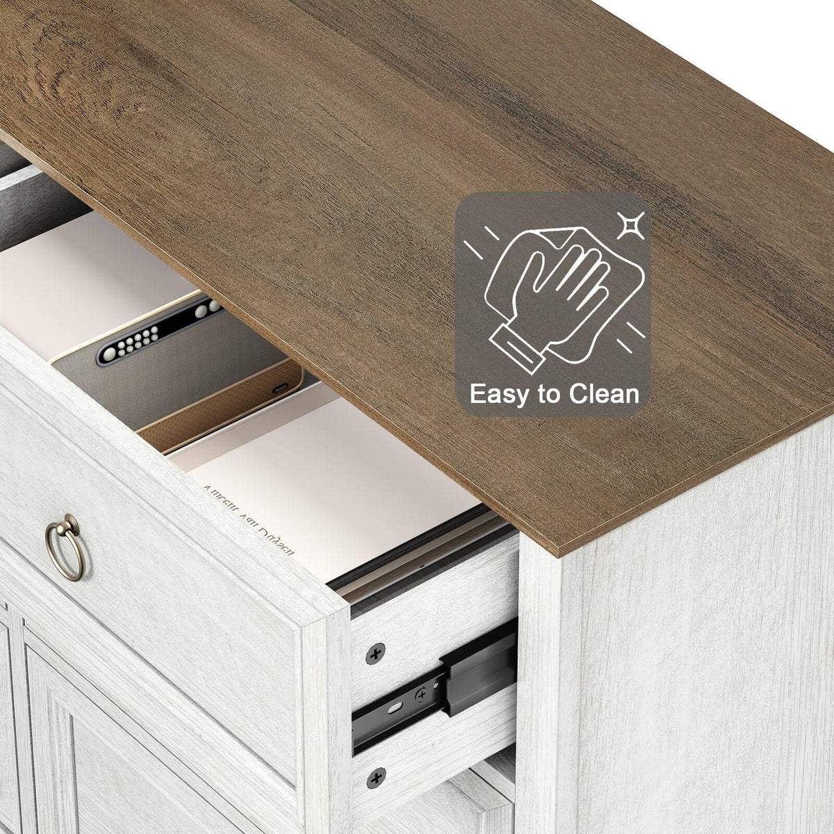 2026 NewFAGAGA 6 Drawers Dresser for Living Room,Storage Cabinet Wooden Dressers Organizer for Bedroom,White