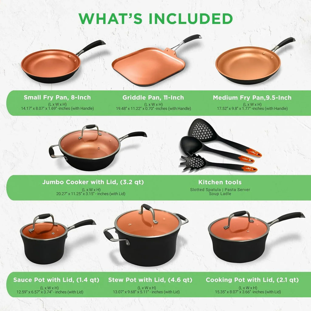2026 New54-Piece Kitchen Cookware Set �C Complete Non-Stick Ceramic Pots and Pans Set with Utensils, Bakeware, and Knife Set, Gas, Electric & Induction Compatible, Blush Pink Kitchen Essentials