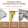 2026 NewChafing Dish Buffet Set 4 Pack: TINANA 8QT Stainless Steel Chafing Dishes for Buffet, Chafers and Buffet Warmers Sets for Parties, Events, Wedding, Camping, Dinner-Gold