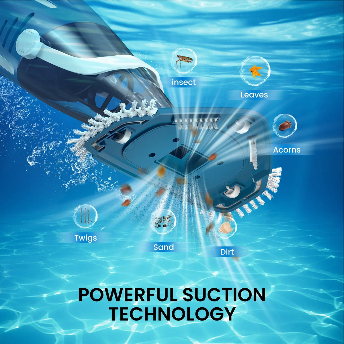 2026 NewCordless Pool Vacuum Cleaner, Handheld Pool Vacuum with 80-Minute Runtime for Above & In-Ground Pools, Spas and Hot Tubs, Strong Suction Power, Fast Charging