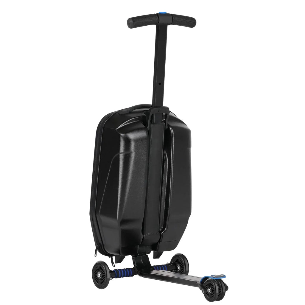 2026 NewAdvwin Scooter Luggage for Kids & Adults, Hardside Ride on Suitcase for Kids Ages 4-15 Multifunctional Lightweight Foldable Carry on Luggage with Wheels Ride on for Children Teenagers, Pink