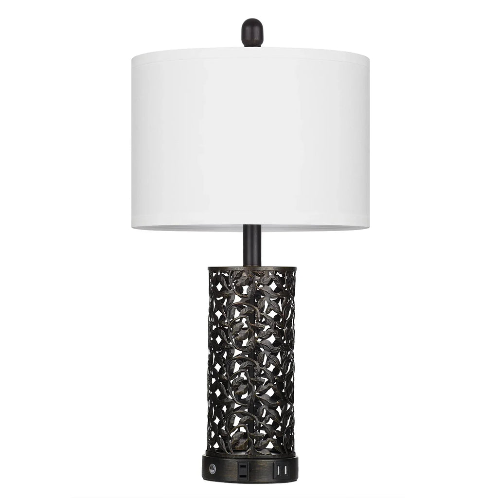 2026 NewCinkeda Table Lamp Set of 2 for Living Room Bedroom with USB Ports AC Outlet 3 Way Dimmable Touch Nightlight Farmhouse White Floral Nightstand Bedside Lamps