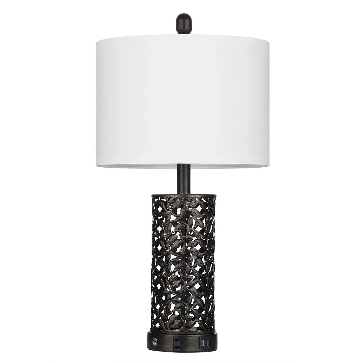 2026 NewCinkeda Table Lamp Set of 2 for Living Room Bedroom with USB Ports AC Outlet 3 Way Dimmable Touch Nightlight Farmhouse White Floral Nightstand Bedside Lamps
