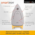 2026 NewOliso TG1600 Pro Plus 1800 Watt SmartIron with Auto Lift - for Clothes, Sewing, Quilting and Crafting Ironing | Diamond Ceramic-Flow Soleplate Steam Iron, Yellow