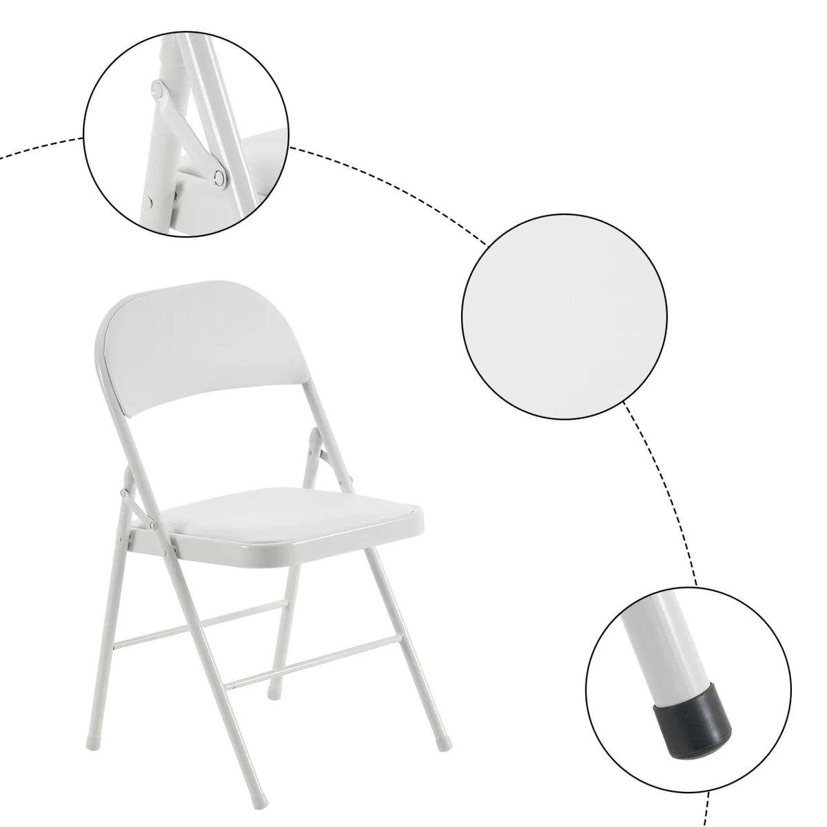 2026 New6 Pack Gray Folding Chairs with Padded Seats, Portable Stackable Foldable Chairs for Indoor & Outdoor, Commercial Seat with Metal Frame for Events Office Wedding Party, 330lbs Capacity