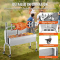 2026 NewVEVOR Rotisserie Grill with Windscreen, BBQ Whole Pig Lamb Goat Charcoal Spit Grill, 46 Inch 132 Lbs Capacity, Electric 52W Motor Stainless Steel Roaster with Lockable Wheels, for Camping Outdoor