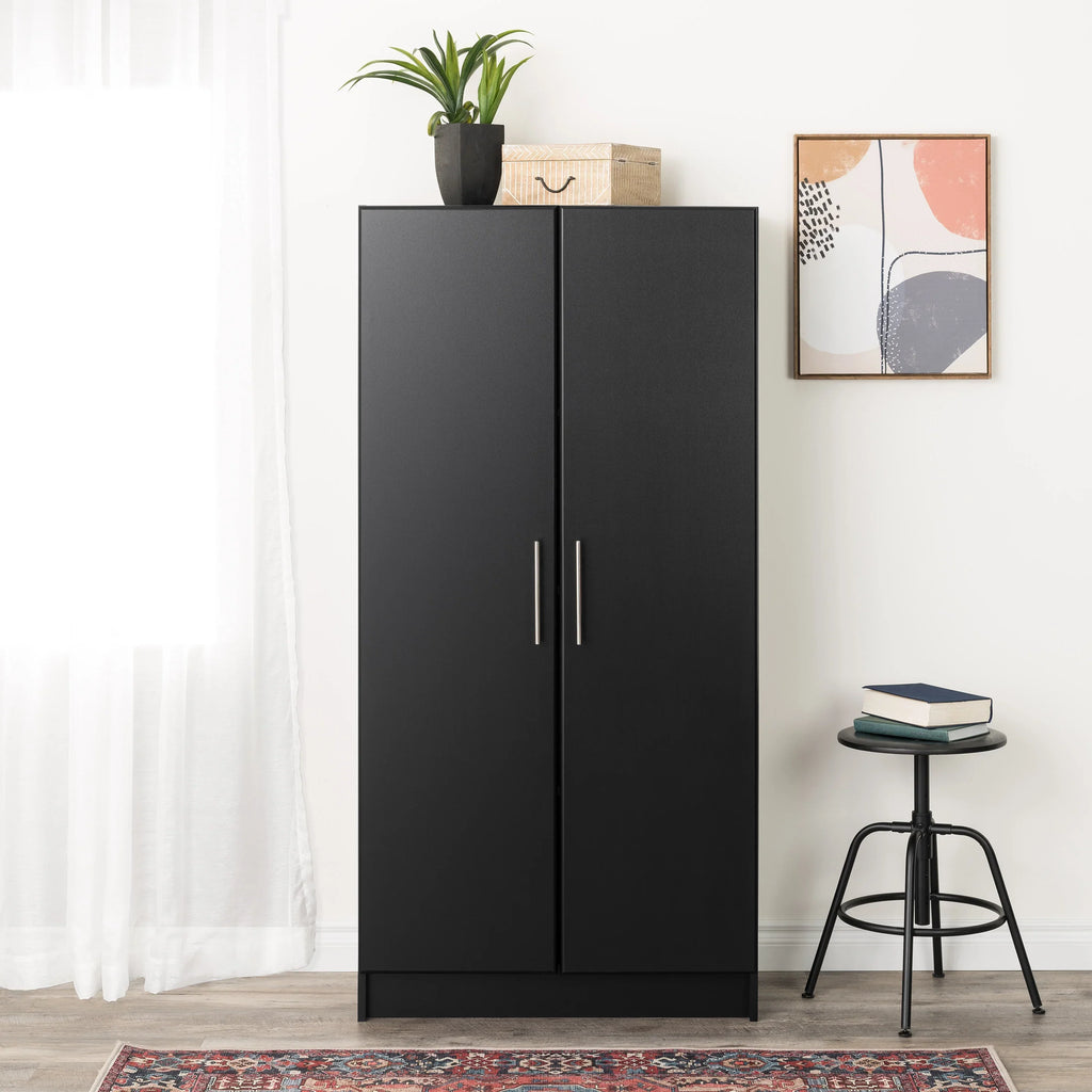 2026 NewPrepac Adjustable Shelves Cabinet - Functional Tall Garage Table, 16"D x 32"W x 65"H Freestanding Garage Cabinet with 2-Doors, Espresso - EES-3264