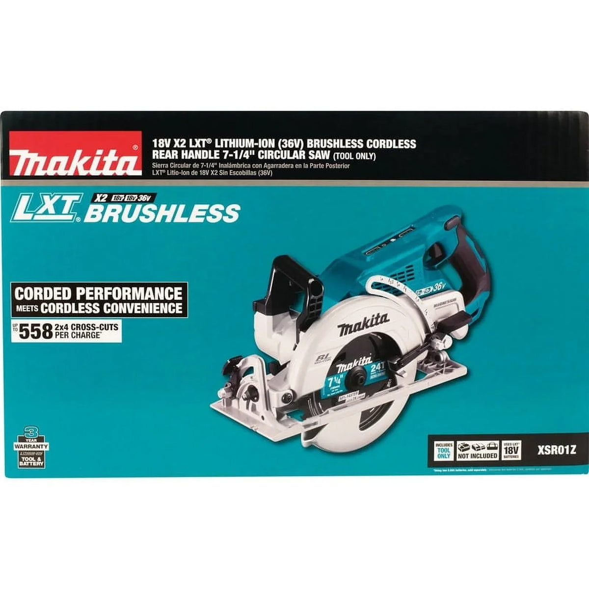 2026 NewMakita Circular Saw, 7.25 in Dia, 5100 RPM XSR01Z
