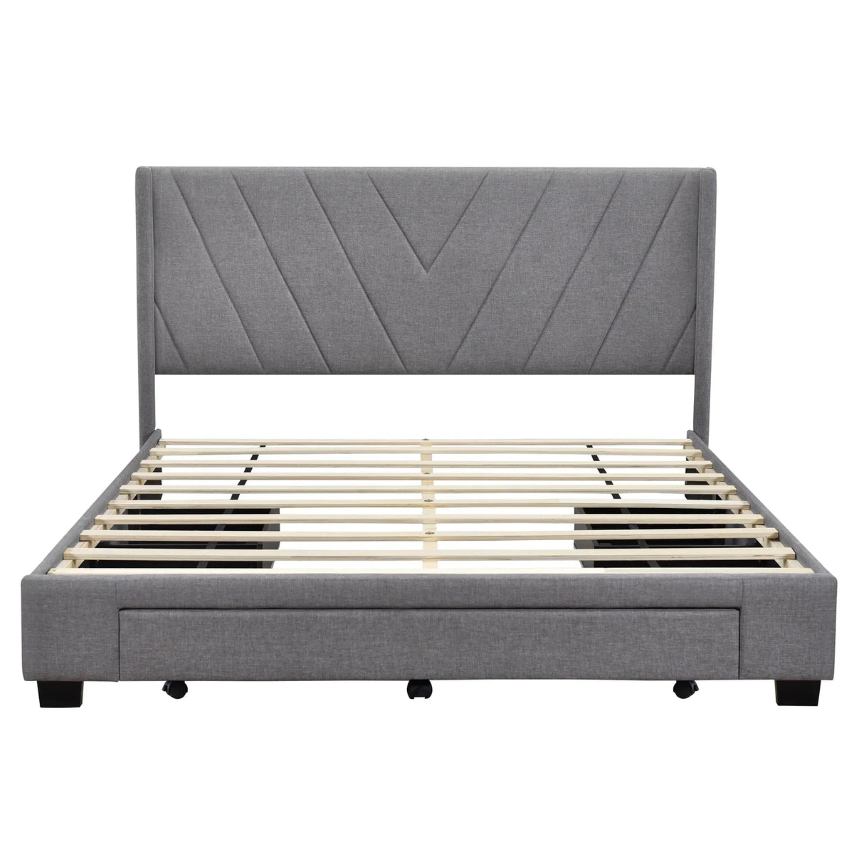 2026 NewSesslife Queen Bed Frame with Storage, New Upgraded Linen Upholstered Platform Bed with 3 Drawers, Queen Size Storage Bed with Headboard and Wooden Slats, No Box Spring Needed, Holds 500lbs, Beige