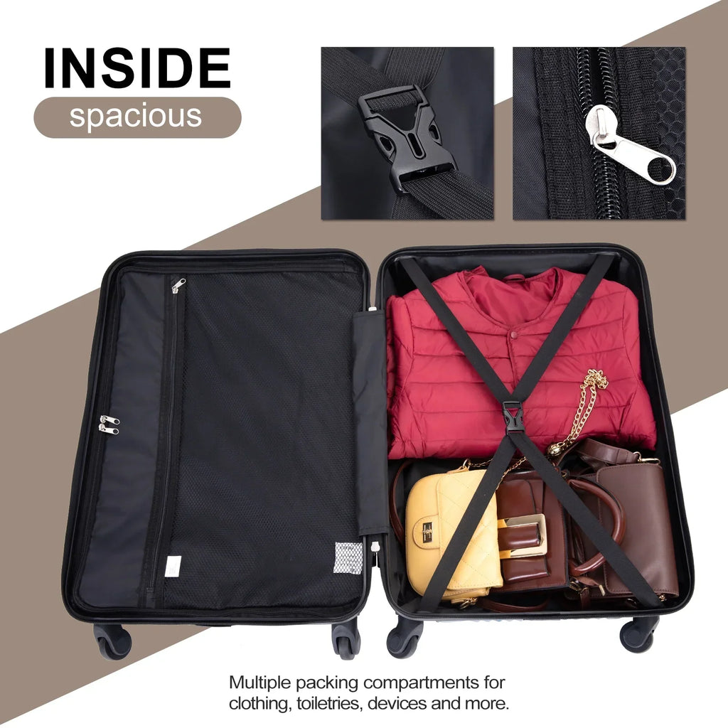 2026 NewTripcomp Luggage 3 Piece Set,Suitcase with Spinner Wheels Hardside Lightweight Luggage 20in24in28in.(Blue)