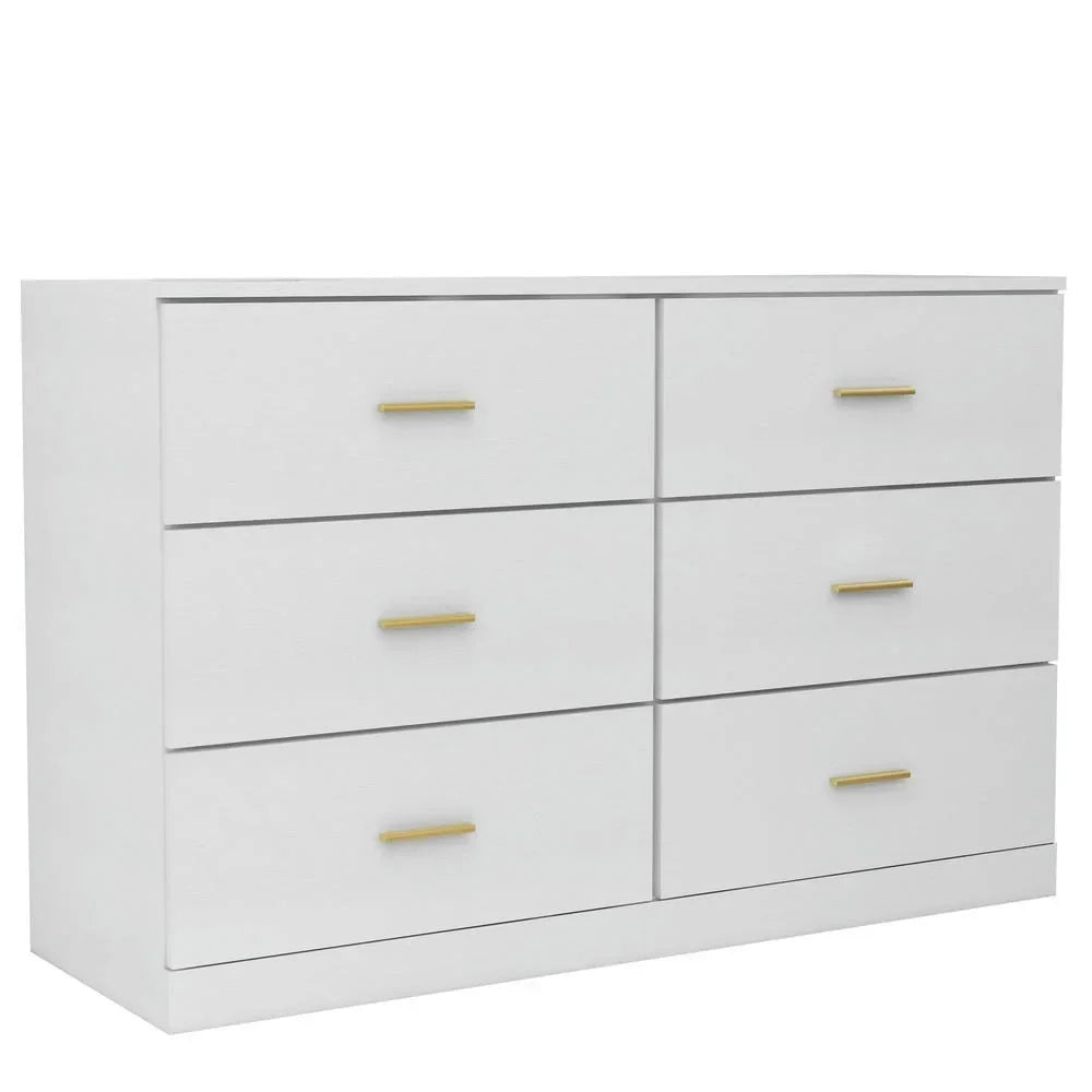 2026 NewKadyn Modern 6 Drawer Dresser Wood Cabinet,Dresser for Bedroom, Kitchen Storage Cabinet with Drawers, Chest of Drawers(Black)