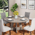 2026 NewTribesigns Round Dining Table for 4, Grey Kitchen Table 47 Inch Farmhouse Wood Kitchen Dinning Table for Kitchen Living Room