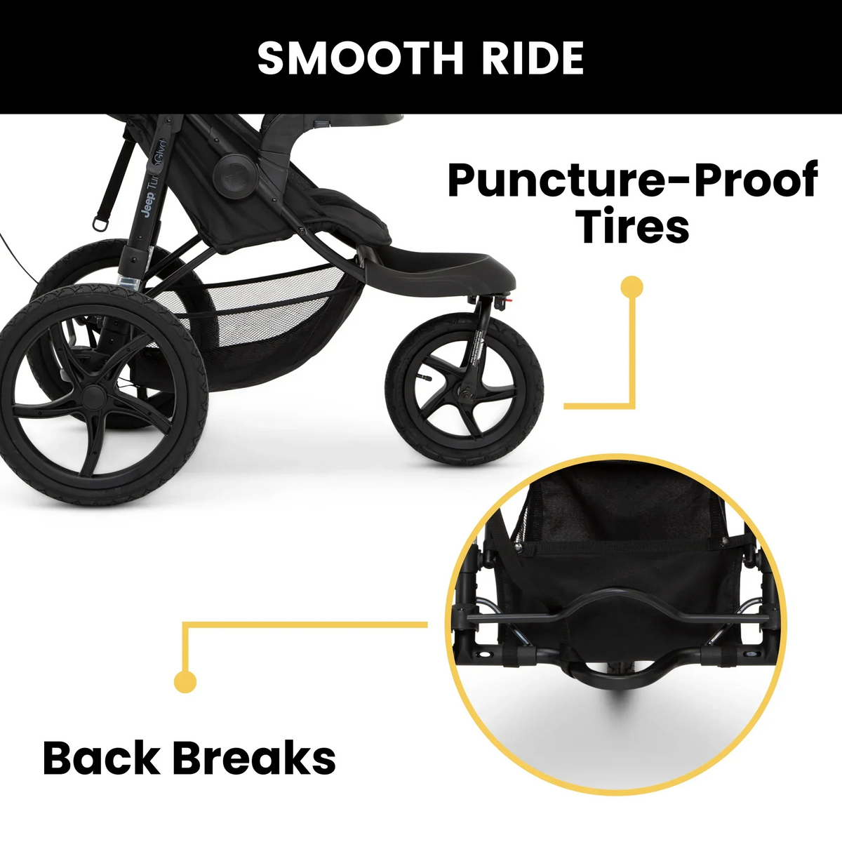 2026 NewJeep TurboGlyde Jogging Stroller by Delta Children, Black