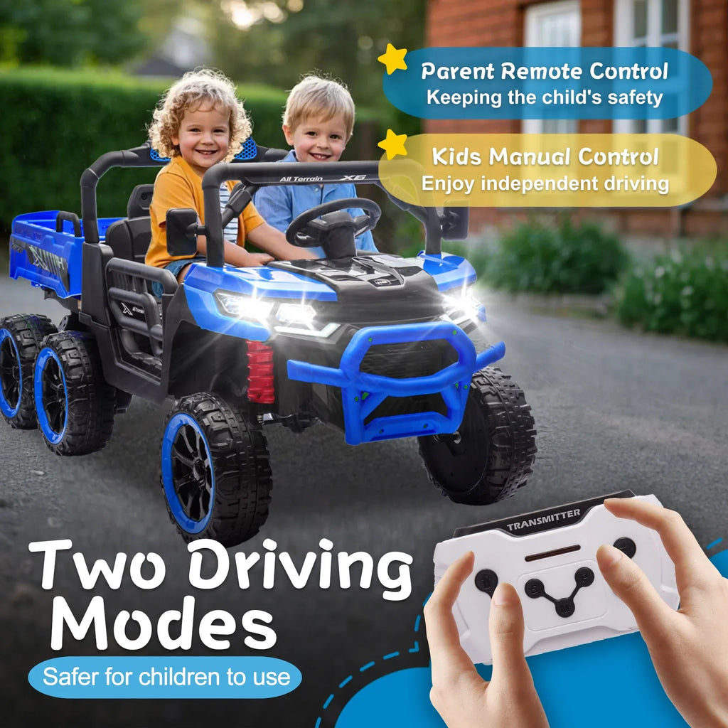 2026 NewXuanlur 24V 2 Seater Kids Ride on Car Truck, Ride on UTV W/ 2x200W Motor, 24 Volt Ride on Toys W/ Dump Bed/Shovel, Electric Car for Kids W/ Durable Tires, LED Light, Music, Remote Control, Black