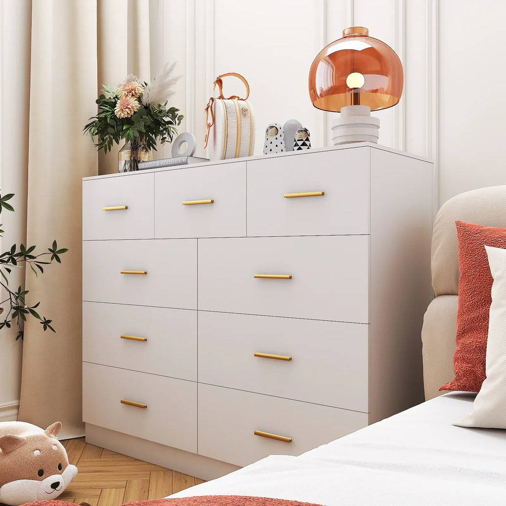 2026 NewKtaxon 6 Drawer Double Dresser Wood Dresser Storage Cabinet Drawer Organizer Chest Of Drawers, White