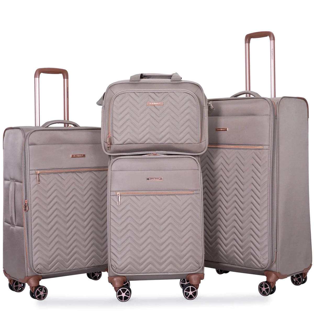 2026 NewTravelhouse 4 Piece Luggage Set Softside Expandable Lightweight Suitcase with Double Spinner Wheels.(Black)