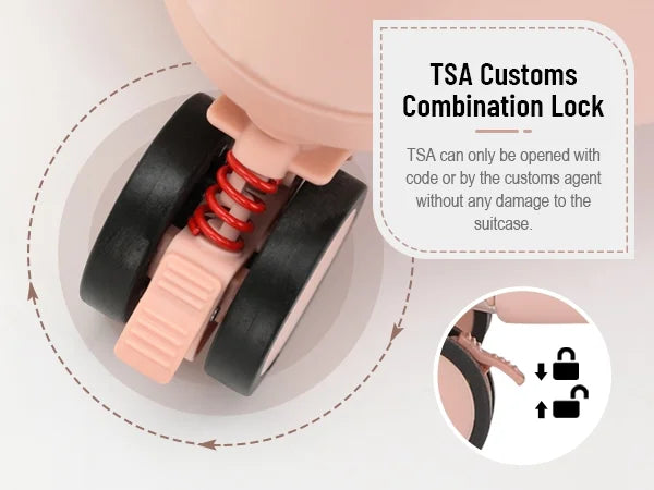2026 New22 Inch TSA Lock Luggage with for Kids& Adult,Check in Lockable Spinner Wheels Free Luggage Cover and Safety Seatbelt Travel Suitcase