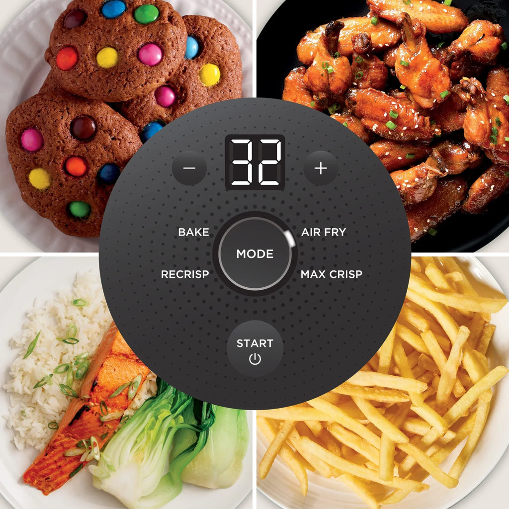2026 NewNinja Crispi 4-in-1 Portable Glass Air Fryer Cooking System, 4-Qt & 6-Cup Containers, Cyberspace