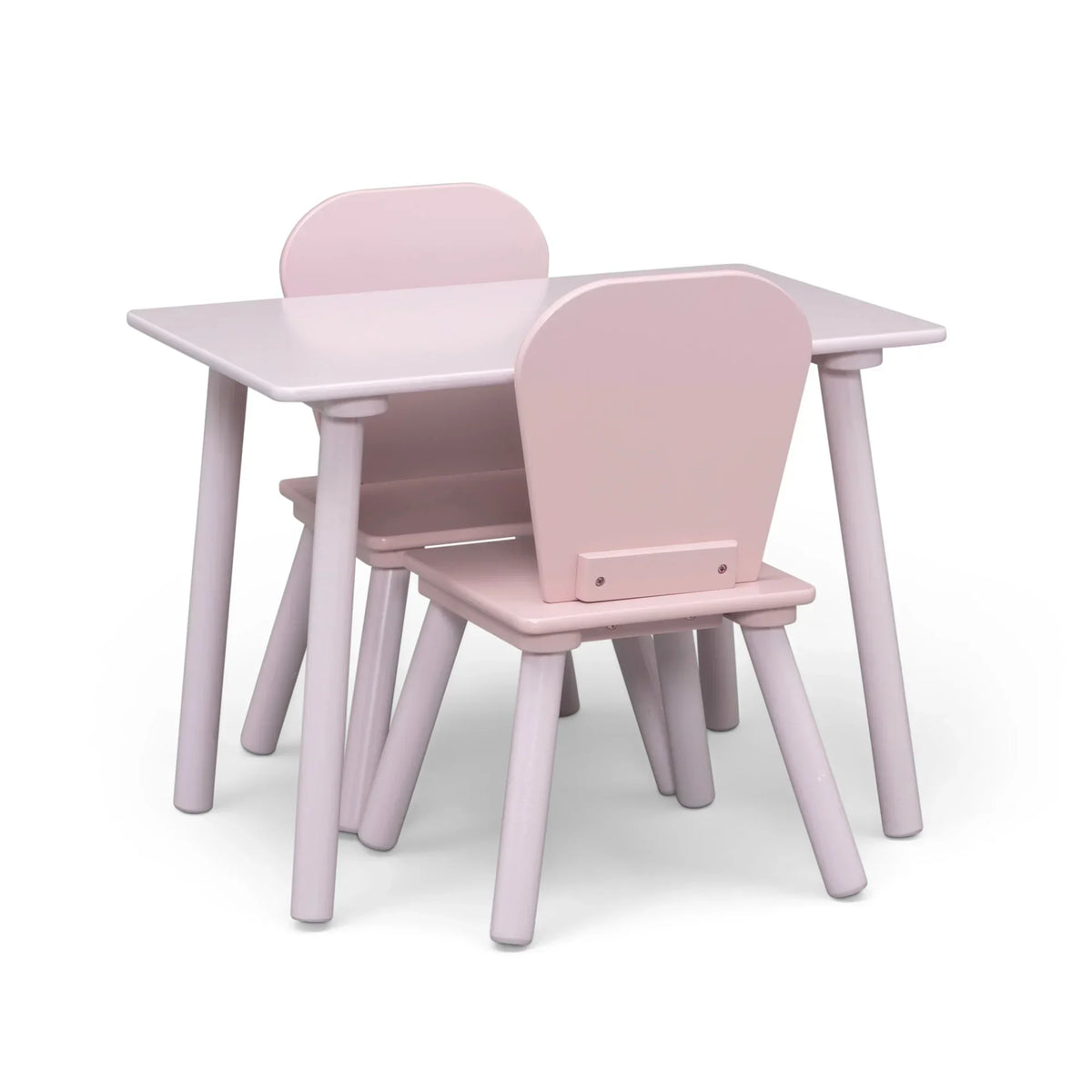 2026 NewDelta Children 4-Piece Toddler Playroom Set �C Includes Play Table, 2 Chairs and 6 Bin Toy Organizer with Reusable Vinyl Cling Stickers, Light Pink/Dark Pink