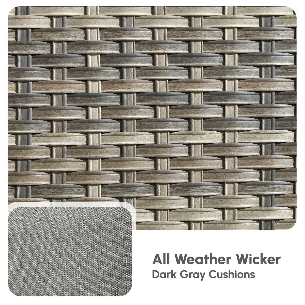 2026 NewOvios 5 Pieces Outdoor Patio Furniture Set High Back All Weather Wicker Conversation Set with Swivel Chairs & Coffee Table, Dark Gray