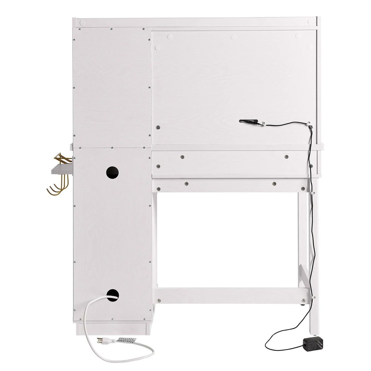 2026 NewBetter Homes & Gardens Lillian Vanity Desk with LED Lighted Mirror, White Finish