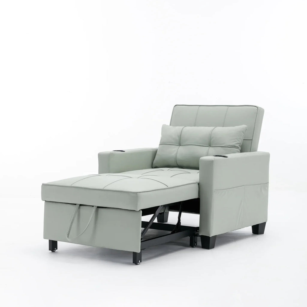 2026 NewConvertible Futon Sofa Bed, 3-in-1 Multi-Functional Sleeper Chair Bed with USB Ports, Adjustable Backrest Recliner,for Living Room Bedroom Small Space, Tech Cloth, Dark Grey