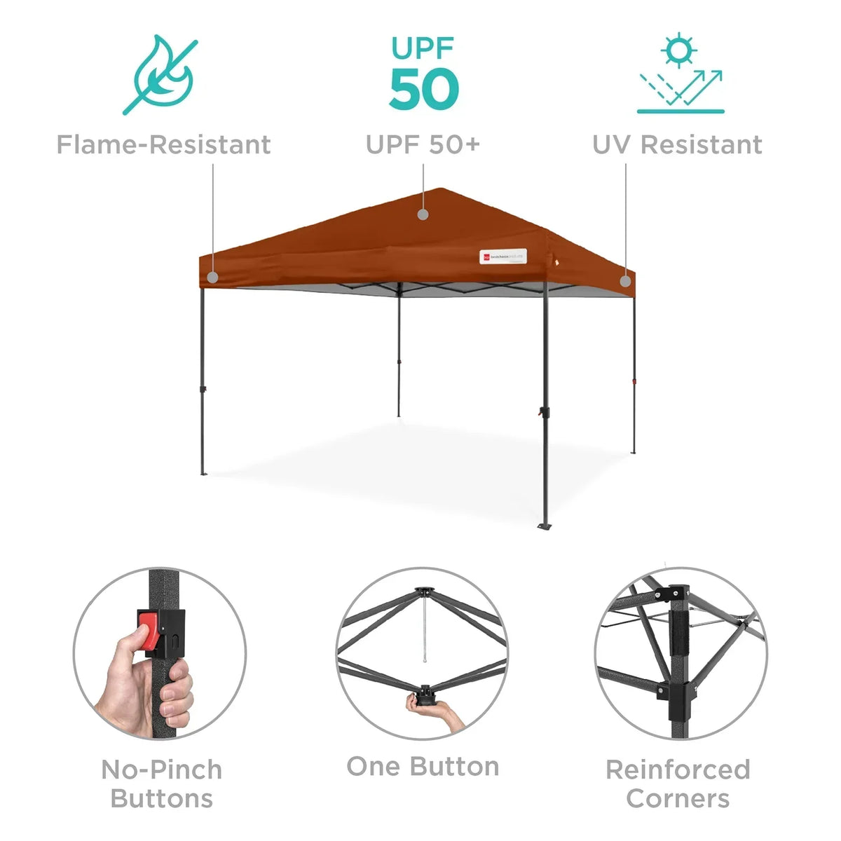 2026 NewBest Choice Products 12x12ft Easy Setup Pop Up Canopy w/ 1-Button Setup, Wheeled Case, 4 Weight Bags - Navy Blue