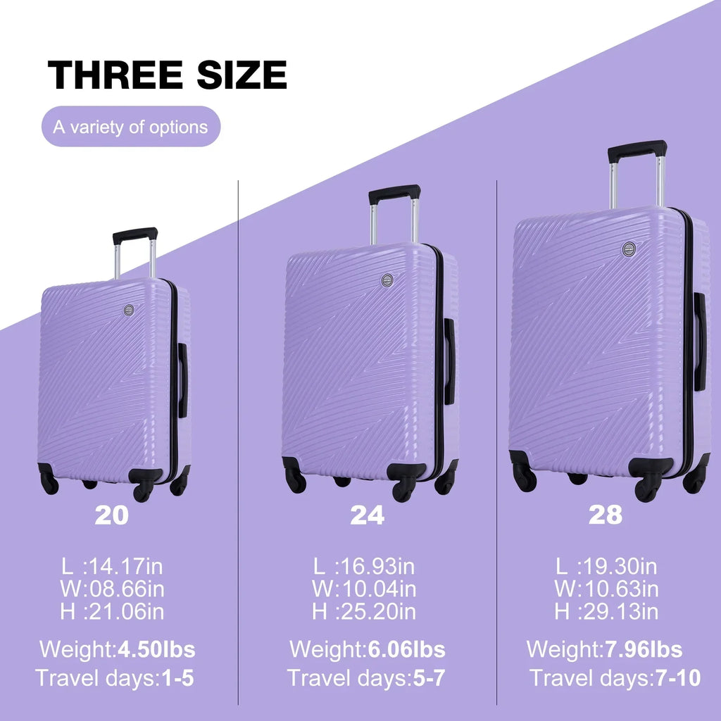 2026 NewTripcomp Luggage 3 Piece Set,Suitcase with Spinner Wheels Hardside Lightweight Luggage 20in24in28in.(Blue)
