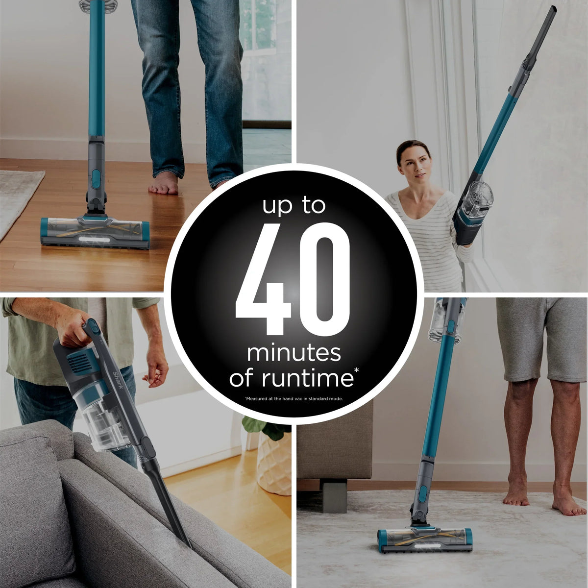 2026 NewShark Pet Pro Bagless Cordless Stick Vacuum, Carpets and Hardfloors, Powerfins Brushroll, No Hair Wrap, Up to 40 Min Runtime, XL Dust Cup, IZ240 Teal
